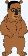 animal bear chud closed_mouth ear frown full_body fur furry glasses grizzly series:animaljaks soyjak variant:chudjak // 529x1035 // 38.4KB