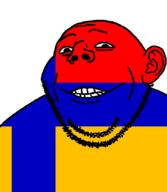 closed_mouth country:norvahl flag glasses grin looking_at_you smile soyjak stubble subvariant:gapealien variant:gapejak // 722x832 // 44.9KB