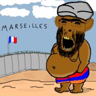 armenia black_eyes border brown_skin clothes cloud flag flag:armenia flag:france france hat marseilles meta:tagme pie sand sky unibrow variant:cobson wall wire yellow_teeth // 1200x1200 // 695.3KB