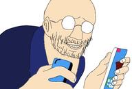 arm closed_mouth clothes ear glasses hand holding_object smile soyjak stubble variant:unknown white_skin // 496x337 // 51.6KB