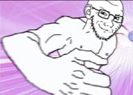 anime battle beard fighting glasses smug smug_soyjak subvariant:soyak_(smug) variant:soyak white_skin // 1800x1296 // 178.2KB