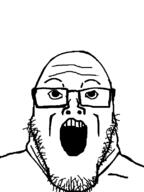 downs_syndrome glasses looking_at_you open_mouth small_eyes stubble subvariant:downplier variant:markiplier_soyjak // 600x800 // 32.2KB