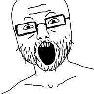 glasses open_mouth soyjak stubble variant:unknown // 512x512 // 13.9KB