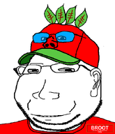 IT2GB broot broot_2026 brootal brootism brootist campaign cap clothes glasses hat leaf logo red_shirt red_skin series:administ_soyjaks smile stubble subvariant:massjak variant:gapejak variant:impish_soyak_ears // 600x700 // 22.6KB