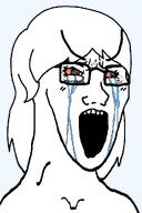 angry bloodshot_eyes eyelashes female glasses hair long_eyebrows long_hair open_mouth series:foidjaks stretched_mouth subvariant:female_soyak subvariant:long_crying_female_soyak subvariant:long_crying_soyak subvariant:long_soyak template variant:soyak // 688x1032 // 24.3KB