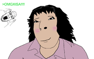 black_hair blush collared_shirt female green_text long_hair mascara meta:namefags nose nostril oh_my_god_she_is_so_attractive oh_my_god_xe_is_so_attractive pink_shirt series:foidjaks variant:cobson variant:ppp veiron_(user) white_skin // 1600x1000 // 192.8KB