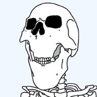 closed_mouth series:skeletonjaks skeleton skull smile soyjak subvariant:wholesome_soyjak variant:gapejak // 1000x1000 // 29.3KB