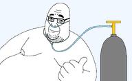 beard eyebrows fat looking_at_you nasal_cannula oxygen_cylinder relaxing smile thumbs_up transparent_background variant:whalejak whale // 1461x900 // 32.1KB