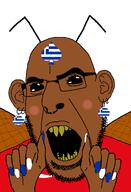 Colorlesspy(nameroach) antenna black_sclera blush bug cockroach ear earring flag:greece flag:turkiye glasses greece hand nose_piercing open_mouth painted_nails piercing roach rotten_teeth septum_piercing spade spadeson stubble turk turkiye turkroach variant:cobson wing // 723x1061 // 105.0KB
