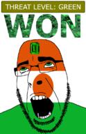 ahegao country emerald flag flag:niger gem glasses green green_eyes hair looking_up niger open_mouth schlog_color_event soyjak soyjak_blog stubble teeth text threat_level_green variant:cobson won // 721x1115 // 144.0KB
