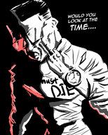 closed_mouth clothes drawing glasses millions_must_die nothing_ever_happens redraw soyjak text variant:chudjak watch // 2400x3000 // 1.4MB