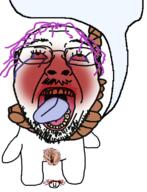 ack ahegao anhero bloodshot_eyes crying dead full_body glasses hair hanging mustache neovagina nsfw penis purple_hair rope soyjak speech_bubble speech_bubble_empty stubble suicide tongue tranny variant:bernd yellow_teeth // 591x773 // 145.7KB