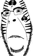 biting_lip bzc closed_mouth glasses soyjak spade striped stubble subvariant:hornyson variant:cobson zebra // 415x707 // 80.2KB