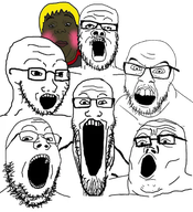 bald beard forehead_wrinkles glasses laugh_lines main_variants multiple_soyjaks nasolabial_folds open_mouth septuplet septuplets stubble teeth template transparent transparent_background variant:a24_slowburn_soyjak variant:alicia variant:feraljak variant:gapejak variant:markiplier_soyjak variant:soyak variant:tony_soprano_soyjak // 300x330 // 93.9KB