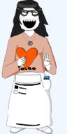 arm blush blushing closed_eyes clothes dress female full_body glasses hair hand happy headband heart holding_heart holding_object kawaii necklace nintendo nintendo_switch open_mouth peace_sign shoe skirt smile transparent transparent_background variant:soytan video_game // 1050x2099 // 50.9KB