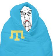 angry blanket comfy country crimean_tatar flag:crimean_tatar glasses mustache soyjak stubble variant:feraljak // 1377x1453 // 609.4KB