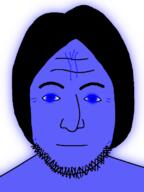 blue_eyes blue_skin glowing hair nose stubble variant:lennonjak vein // 600x800 // 45.4KB