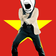 angry animated country dance flag gangnam_style glasses open_mouth soyjak stubble variant:cobson vietnam // 300x460 // 502.5KB