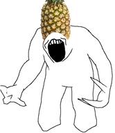 arm food foodjak fruit full_body hand leg no_eyes no_nose open_mouth pineapple quake shambler soyjak subvariant:shambler variant:markiplier_soyjak video_game // 512x591 // 64.5KB
