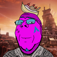 arrow background banana banana_split_ice_cream borderlands clothes facemask handsome_jack jacket meta:namefags outline purple_skin quote_(user) subvariant:wholesome_soyjak variant:gapejak // 958x958 // 447.8KB