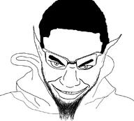 cape goblin negro nigger smile smug soyjak // 1098x988 // 165.1KB