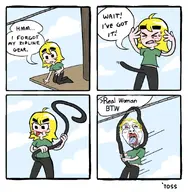 ack bloodshot_eyes cartoon comic crying geckowo open_mouth rope soyjak suicide tongue tranny trans troon variant:bernd yellow_hair // 882x900 // 437.4KB