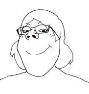 clothes eyelashes glasses hair smile soyjak subvariant:gapejak_female template variant:gapejak // 940x992 // 18.8KB