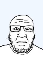 closed_mouth eyebags forehead_wrinkles frown glasses looking_at_you old stubble subvariant:neutralplier variant:markiplier_soyjak wrinkles // 600x800 // 26.9KB
