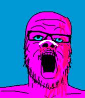 blade_runner_2049 blue_eyes glasses mustache open_mouth pink_skin ryan_gosling soyjak stubble variant:a24_slowburn_soyjak // 451x520 // 18.1KB