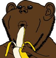 arm bac banana brown_skin ear eating food fruit hand holding_object lips oh_my_god_she_is_so_attractive open_mouth soyjak stubble sudaca variant:impish_soyak_ears // 573x596 // 76.6KB
