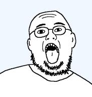 artist:garf beard glasses open_mouth soyjak stubble tongue variant:unknown // 382x401 // 10.8KB