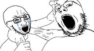 2soyjaks abby_choke angry beard choke_hold crying evil fat glasses implied_murder jealousy kill murder open_mouth strangling stubble teeth variant:gapejak variant:soyak // 1266x688 // 92.7KB