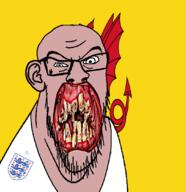 angry animal british distorted dragon ear england flag flag:somerset flower glasses hair irl lion open_mouth plant rotten_teeth somerset soyjak stubble teeth united_kingdom variant:feraljak white_skin yellow_teeth you_were_one_i_ker // 1048x1081 // 326.6KB