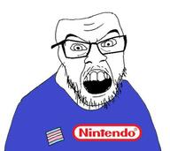 brain clothes flag glasses logo mustache nintendo open_mouth soyjak stubble tranny variant:feraljak video_game // 600x535 // 27.9KB