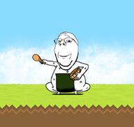 fat meta:tagme rice subvariant:wholesome_soyjak the_battle_cats variant:gapejak // 805x762 // 242.6KB