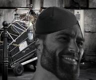 beard clothes hat hobo homeless nas:gigachad shopping_cart // 1147x952 // 1.3MB