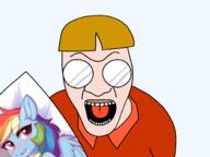 angry animal artist:salsamaster cuthwald cybersp0nge dakimakura glasses my_little_pony nerd nsfw_comix pillow pony rainbow_dash red_shirt variant:el_perro_rabioso // 2000x1500 // 776.9KB