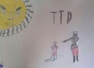 chud closed_mouth execution firearm glasses gun helltaker holding_gun holding_object holding_pistol military_uniform modeus_(helltaker) murder open_mouth pink_hair pistol sonnenrad subvariant:chudjak_front sun traditional_media tranny ttd uniform variant:bernd variant:chudjak white_hair // 863x620 // 275.1KB