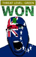 ahegao cook_islands country emerald flag flag:cook_islands gem glasses green green_eyes hair looking_up open_mouth schlog_color_event ship soyjak soyjak_blog star_(symbol) stubble teeth text threat_level_green variant:cobson won // 721x1115 // 188.1KB