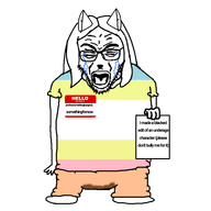 crying flag:minor_attracted_person full_body furfag hello_my_name_is_(sticker) meta:namefags pedophile pedophilia poop professornothingburger_(user) somethingfornow_(user) subvariant:full_body_rupturejak transparent_background variant:rupturejak // 768x768 // 84.8KB