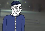 beanie blue_jacket clothes ear glasses irl_background looking_at_you nose parking_lot smug snow stubble subvariant:soyak_(smug) subvariant:soyak_ears variant:soyak winter zipper // 870x600 // 143.8KB