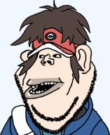 black_sclera blue_shirt brown_hair clothes hat lips nate pokemon pokemon_b2w2 red_hat subvariant:impish_amerimutt teeth unova variant:impish_soyak_ears white_eyes // 758x927 // 33.3KB