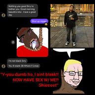 angry black_skin chat hanging incel mask message nigcel nigger race simp speech_bubble speech_bubble_empty subvariant:patrick suicide thot variant:chudjak white_skin // 2048x2048 // 669.3KB
