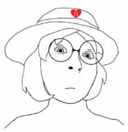animated blink bwc clothes cute female glasses hat neutral oh_my_god_she_is_so_attractive soyjak subvariant:female_cobson variant:cobson // 433x450 // 199.2KB