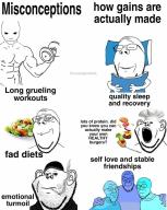 arm beanie blanket blue_skin buff calm chef cigarette closed_eyes closed_mouth clothes ear fit_(4chan) food glasses hand hat holding_object meme multiple_soyjaks open_mouth pillow sleeping smile smirk smoke smoking smug soyjak subvariant:wholesome_soyjak test tired variant:3lads variant:gapejak variant:impish_soyak_ears watermark weightlifting wojak // 1024x1280 // 152.3KB
