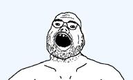 animated glasses open_mouth soyjak stubble talking variant:jimsoy // 599x360 // 73.0KB