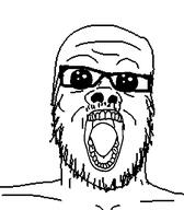 black_sclera glasses merge oh_my_god_she_is_so_attractive open_mouth soyjak stubble teeth template tongue variant:a24_slowburn_soyjak variant:bernd white_background // 454x520 // 4.1KB