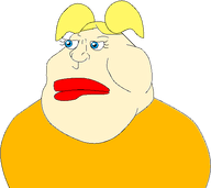 eyelashes fat girl orange_shirt pigtails red_lips variant:meximutt // 532x473 // 20.1KB