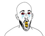 bloodshot_eyes clenched_teeth crying ear mustache soyjak stubble variant:unknown yellow_teeth // 784x616 // 11.9KB