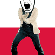 angry animated country dance flag flag:poland full_body gangnam_style glasses irl open_mouth poland soyjak stubble variant:cobson // 300x460 // 500.1KB
